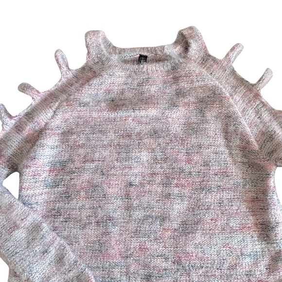 Banjara Strappy Sleeve Light Spring Summer Sweater Marled Strappy Blush Pink Top - Picture 6 of 11